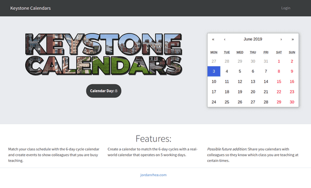 Keystone calendars